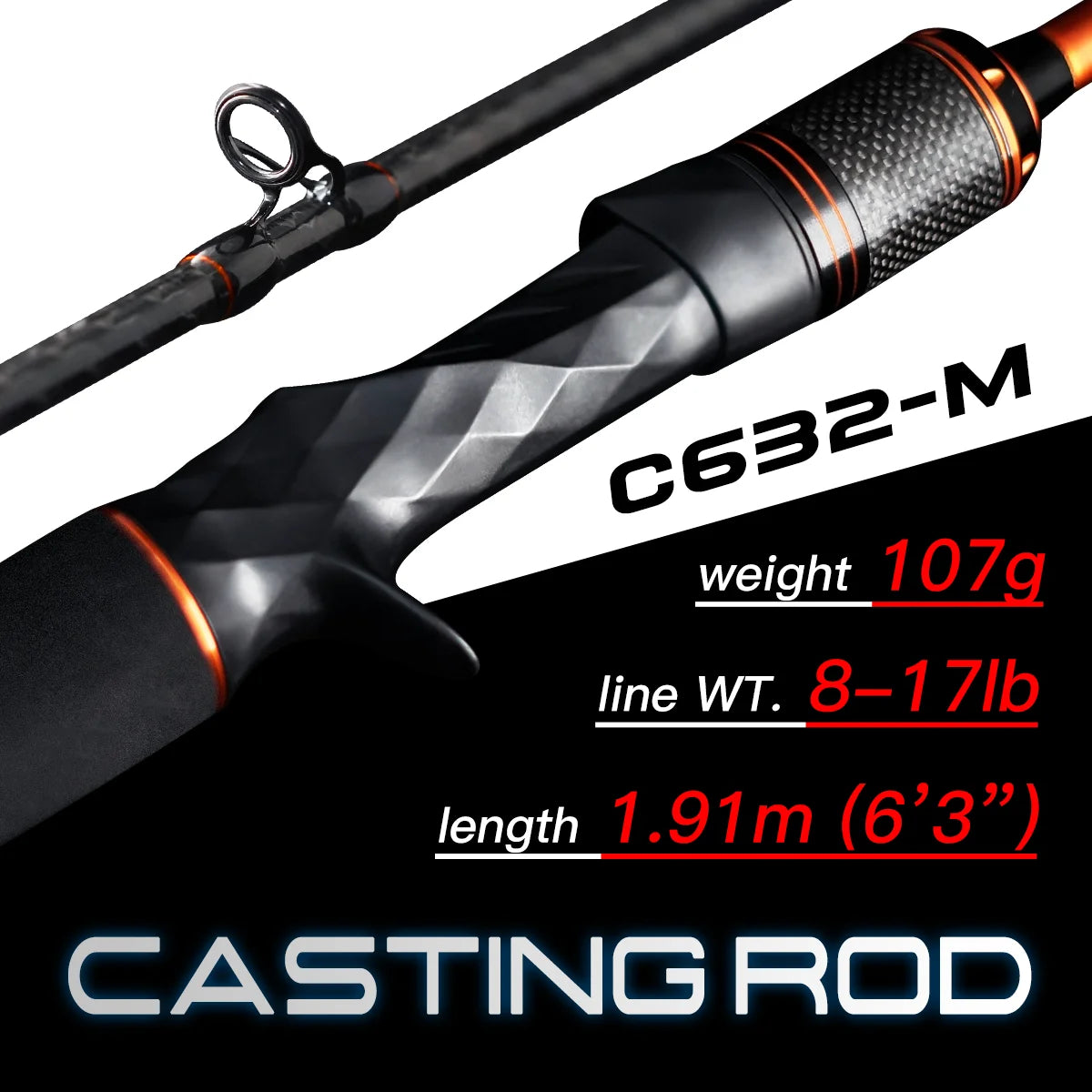 SEASIR Cast X Fishing Rod | Carbon Fibre | 1.83m–2.1m | 7–25g | 9kg Drag | Spinning & Baitcasting Rod