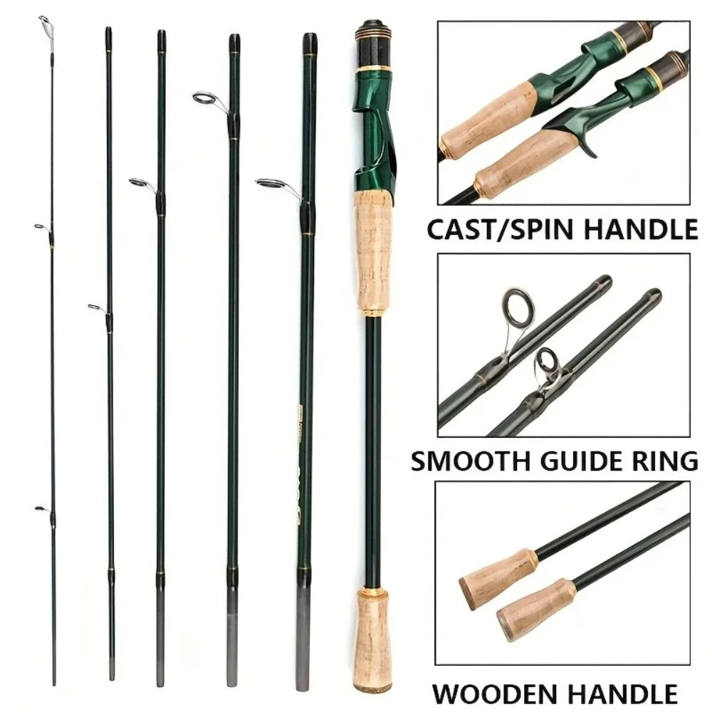 Carbon Travel Lure Rod | 2.1m / 2.4m | 6-Piece | Solid Tip | Ultralight Spinning & Casting Rod