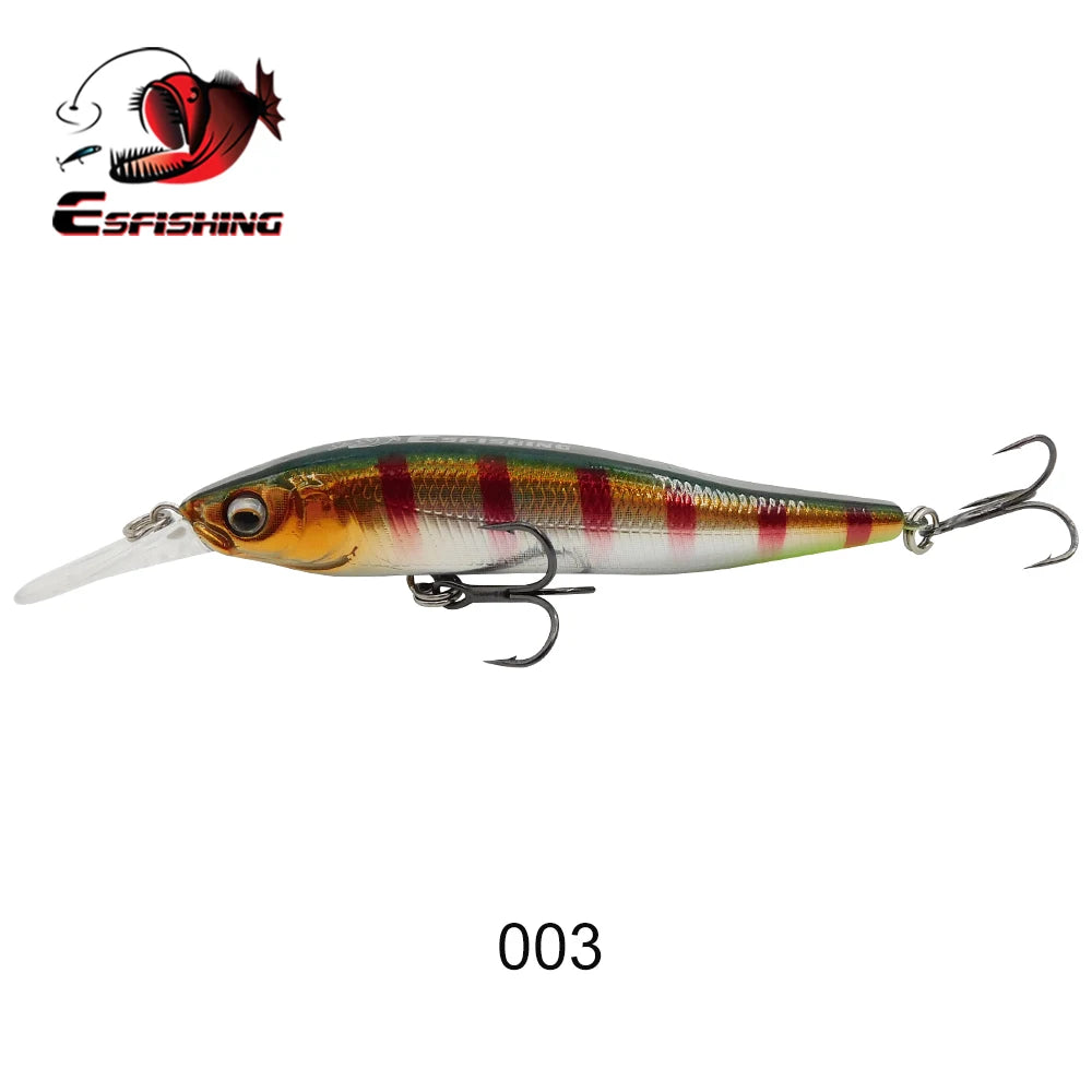 ESFISHING 75 mm Hard Minnow Lure – 7.1 g Slow-Floating Crankbait (28 Colours, 0–2.4 m Depth)