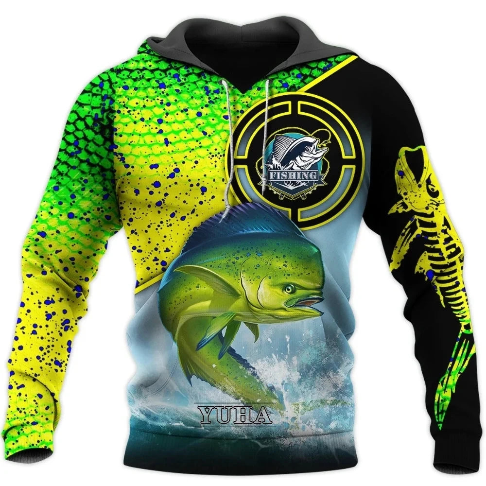 Fishing Hoodie | 3D Camo Print | Men’s Fishing Sweatshirt | Streetwear Pullover