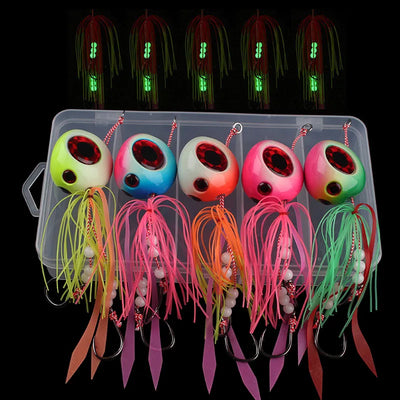 5-Piece Tai Kabura Slider Jig Set – 60–200 g Saltwater Bottom Fishing Lures