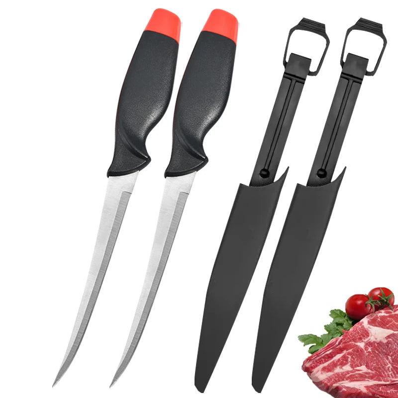 WXCOO Stainless Steel Fish Fillet Knife with Sheath | Multipurpose Cutting Knife
