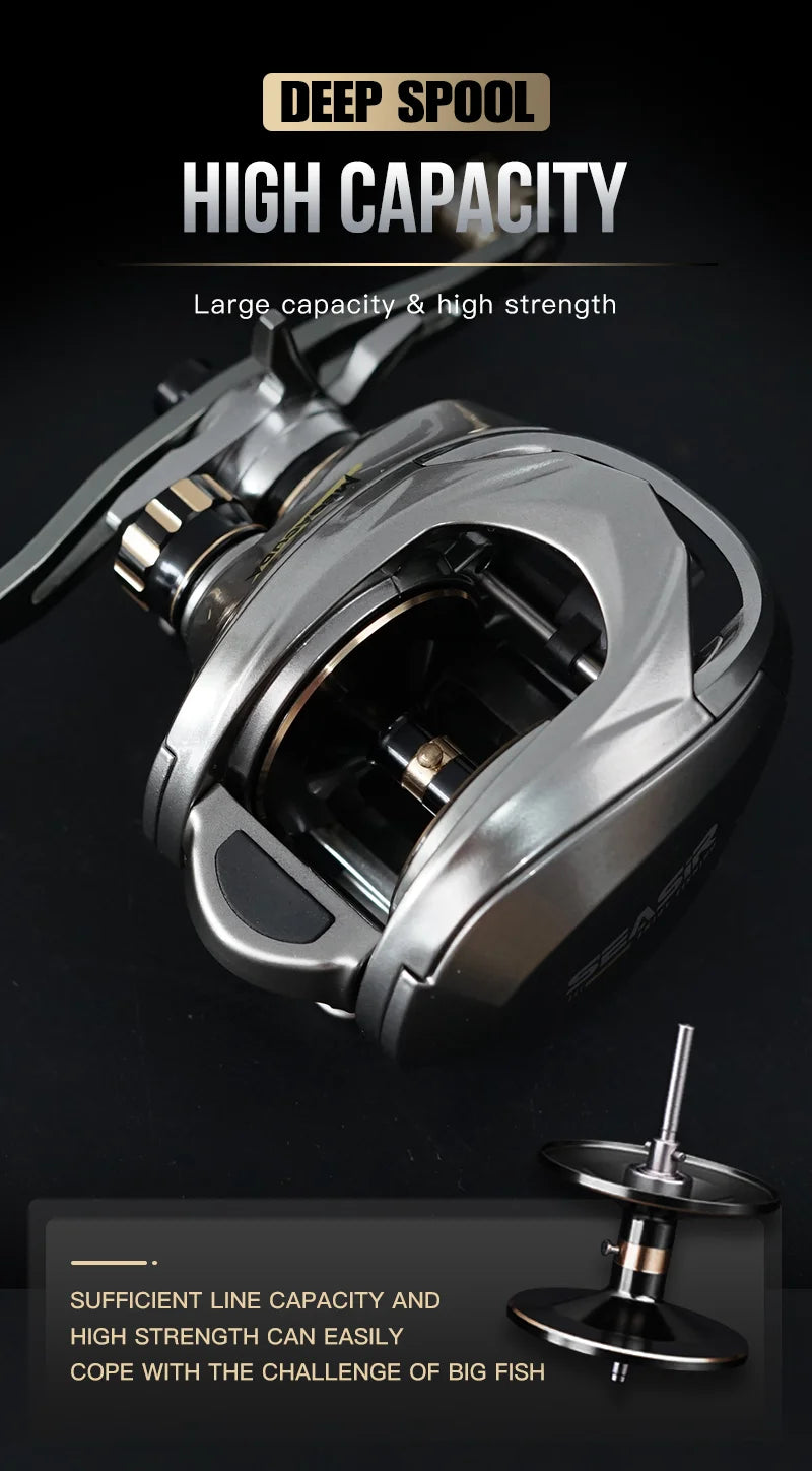 Seasir Megacuda Saltwater Baitcasting Reel 15KG Drag 6.5:1 11+1 BB