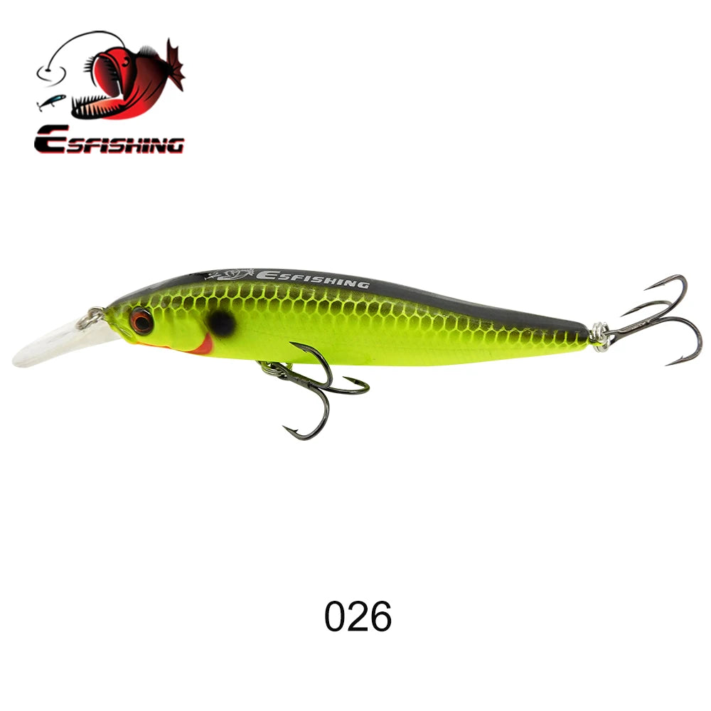ESFISHING 75 mm Hard Minnow Lure – 7.1 g Slow-Floating Crankbait (28 Colours, 0–2.4 m Depth)