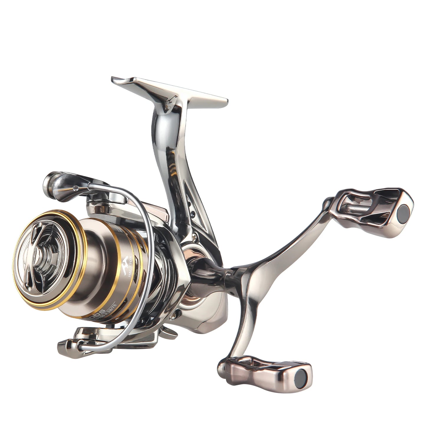 HAUT TON CD Spinning Reel | 5.2:1 Gear Ratio | 13.2LB Drag | Metal Spool | CNC Foldable Double Handle