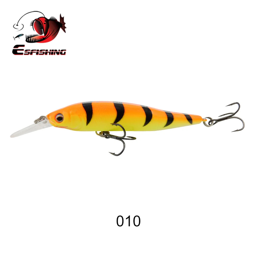 ESFISHING 75 mm Hard Minnow Lure – 7.1 g Slow-Floating Crankbait (28 Colours, 0–2.4 m Depth)