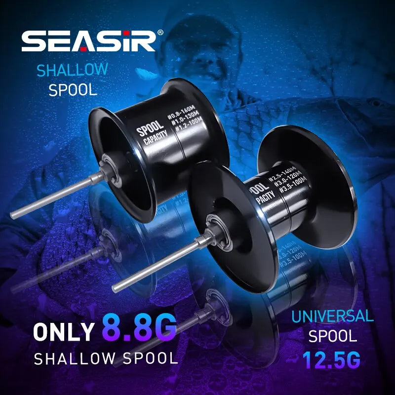 Seasir Cast-X Baitcaster Reel 7.3:1 High-Speed | Dual Spool | Carbon Grip | BFS & Saltwater Ready