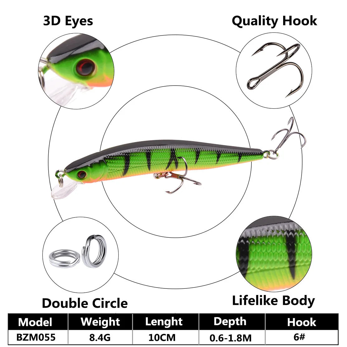20 Minnow Lures Bulk Pack