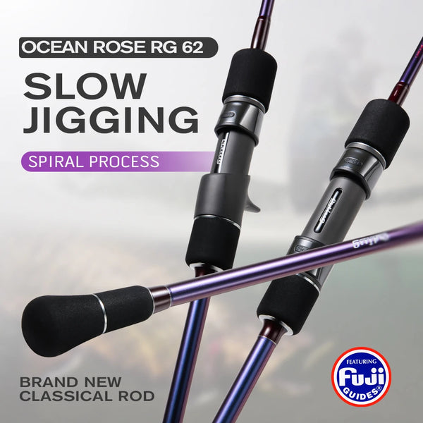 CYLIUS Ocean Rose Slow Jigging Rod | 1.85m / 1.88m | 2-Piece | Fuji Guides | Light Action