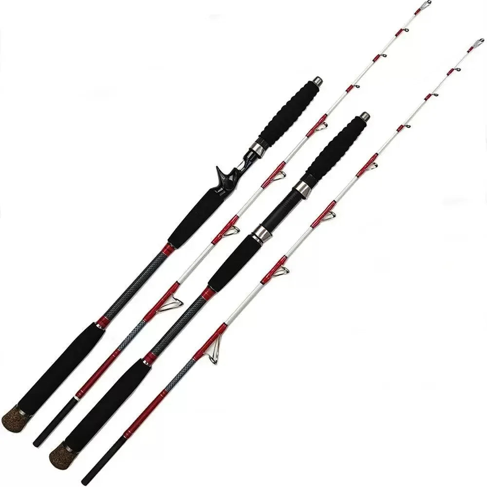 Deep Strike Carbon Jigbait Rod | 2-Piece Slow Action | 25–30lb Power | Boat & Rock Fishing