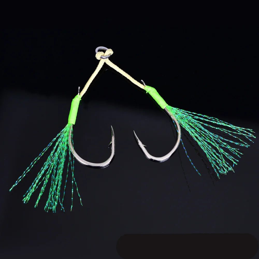 2Pairs/bag Double Barbed Premium Assist Hooks