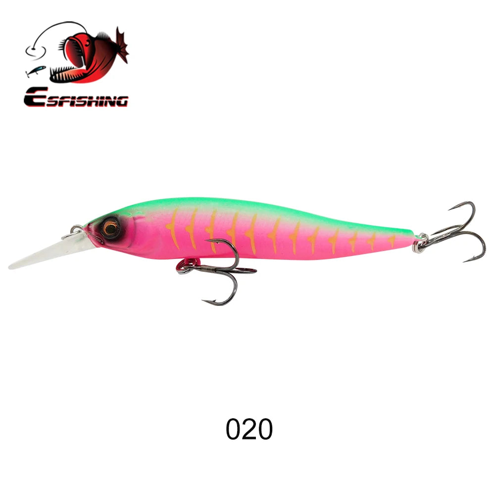 ESFISHING 75 mm Hard Minnow Lure – 7.1 g Slow-Floating Crankbait (28 Colours, 0–2.4 m Depth)