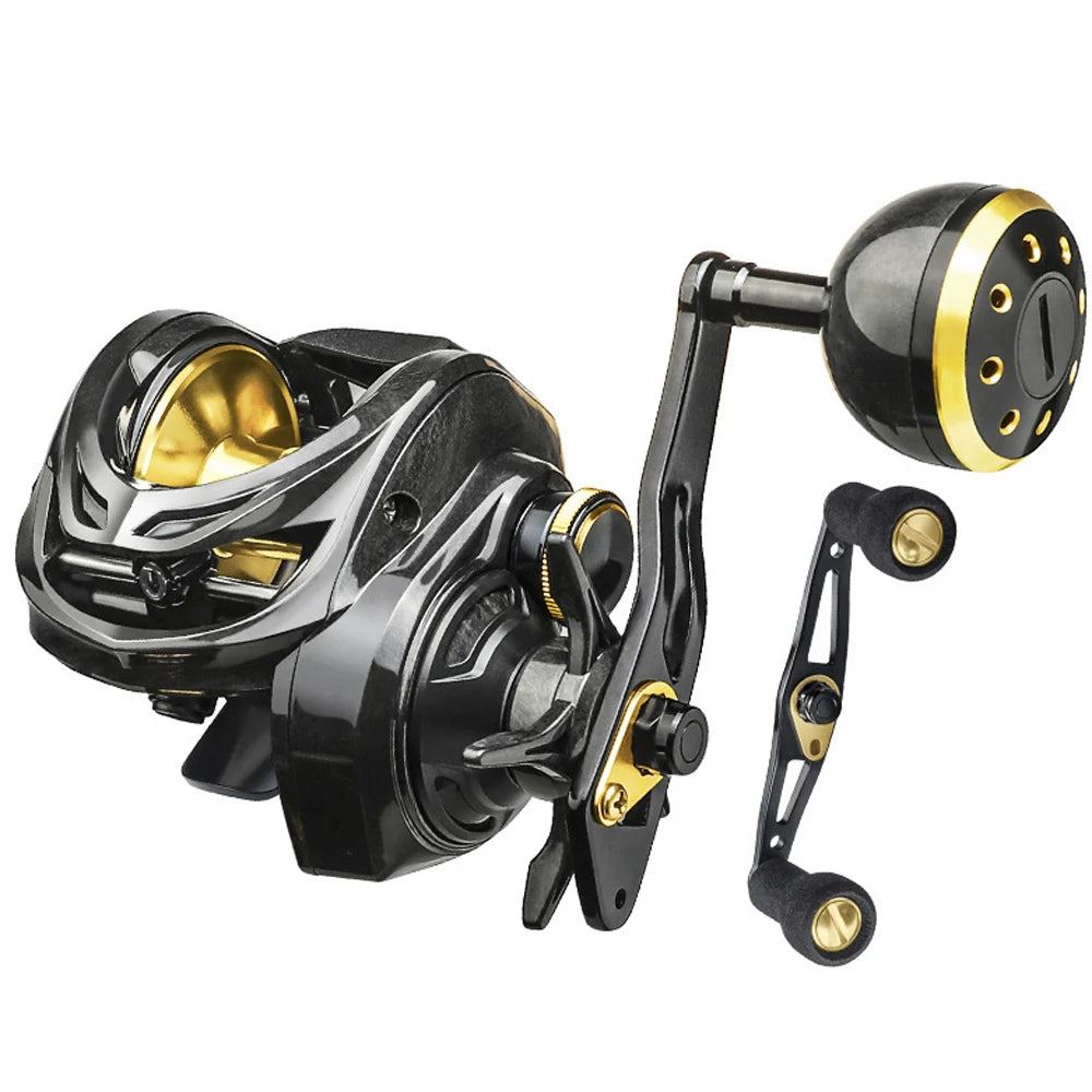 All-Metal Baitcasting Reel | 16KG Max Drag | 6.3:1 Gear Ratio | Power Handle & Ball Grip | 6+1BB Saltwater Reel
