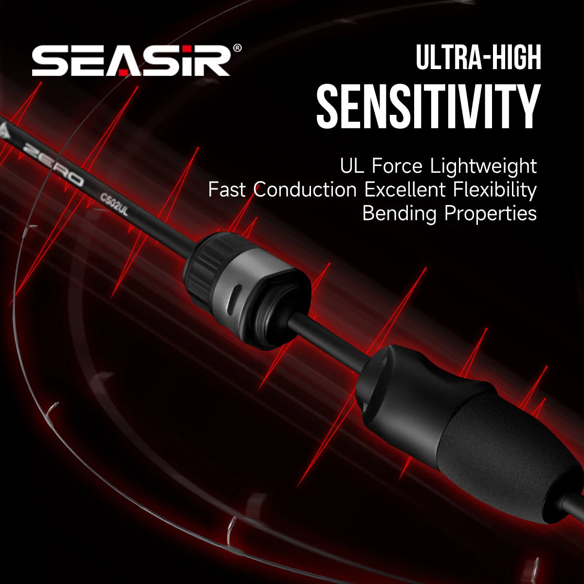 Seasir Zero BFS Ultralight Rod | 1.53m | 2-Piece | 1.5–6g Lures | Carbon Fiber Stream & River Rod