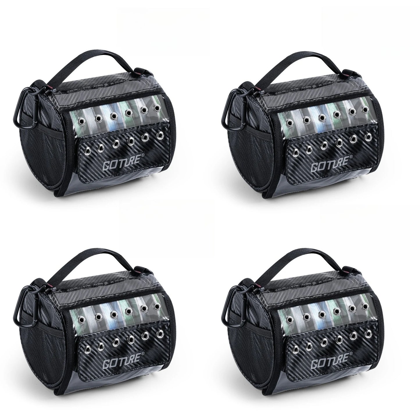 Goture Fishing Line Storage Bag | 3–6 Outlet Holes | Clear Window | Removable Divider | Line Spool Organizer