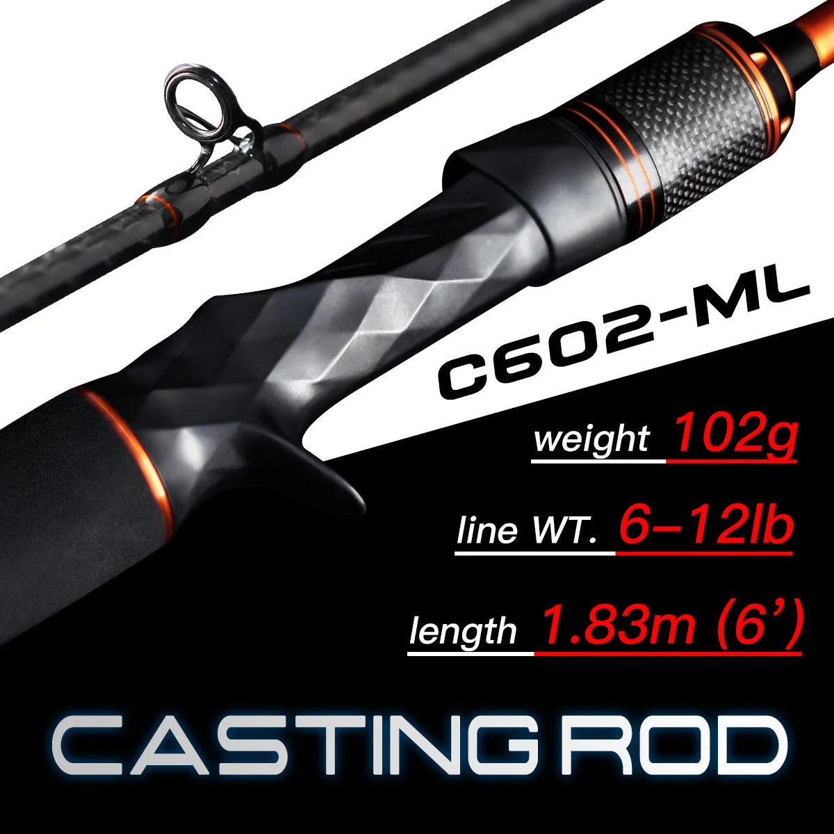 SEASIR Cast X Fishing Rod | Carbon Fibre | 1.83m–2.1m | 7–25g | 9kg Drag | Spinning & Baitcasting Rod