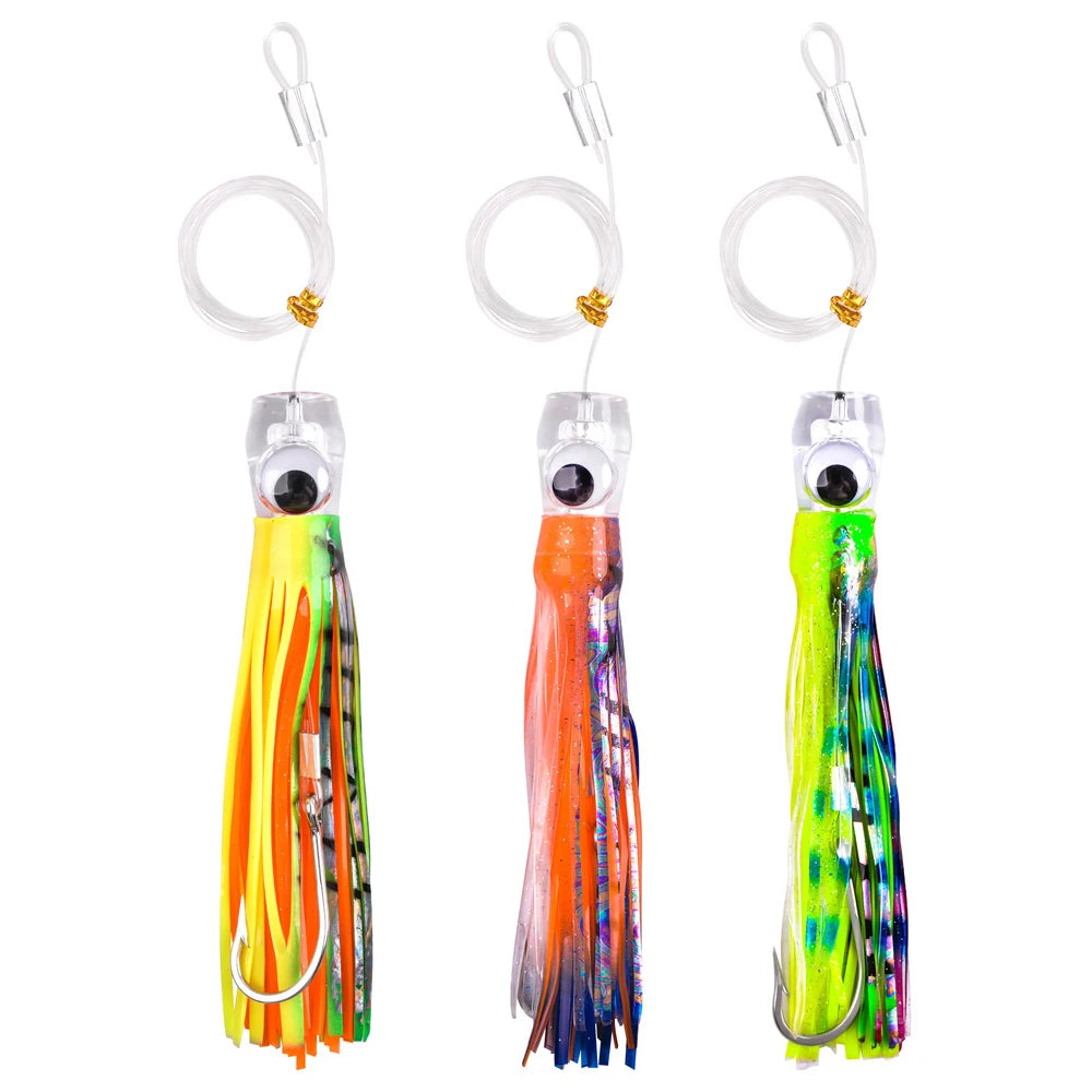 Trolling Skirt Tuna Lures (3-Pack) | 68g / 108g | Rigged Big Game Lures