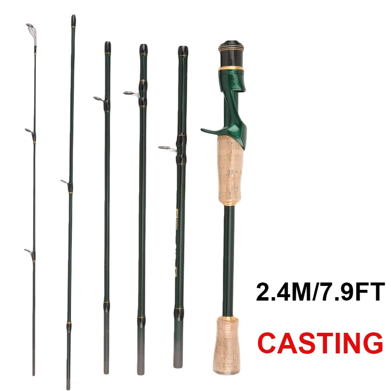 Carbon Travel Lure Rod | 2.1m / 2.4m | 6-Piece | Solid Tip | Ultralight Spinning & Casting Rod
