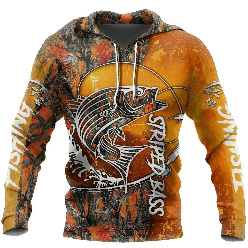 Fishing Hoodie | 3D Camo Print | Men’s Fishing Sweatshirt | Streetwear Pullover