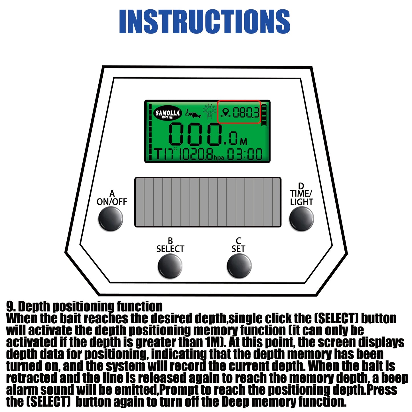 SAMOLLA Large Electronic Baitcasting Reel | Solar + USB Charging | Digital Display | Temp & Air Pressure Monitor