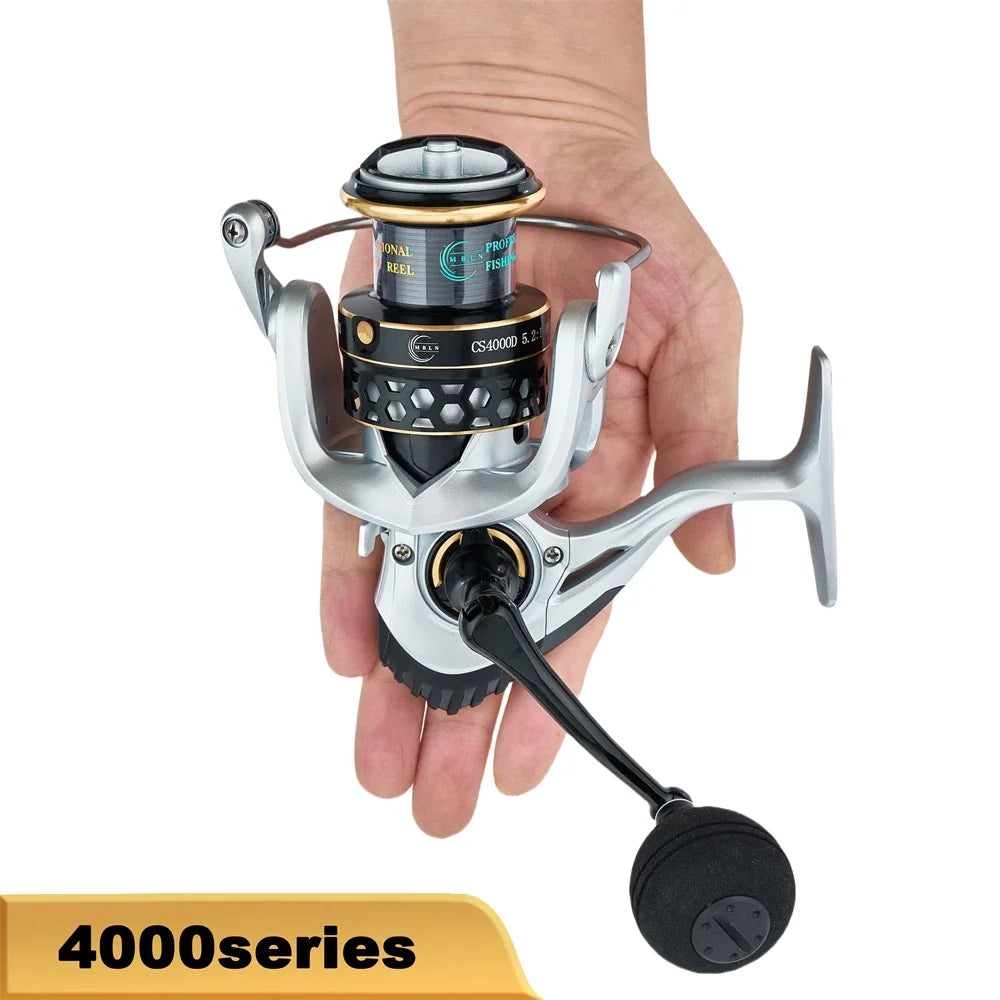 MBLN Heavy-Duty Spinning Reel | 25KG / 55LB Max Drag | Alloy Gear & Spool | CNC Metal Handle | Large Line Capacity