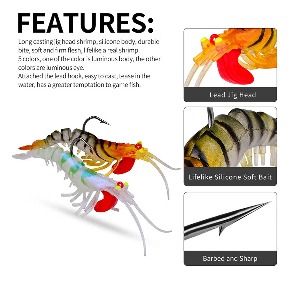 THORFORCE Luminous Shrimp Soft Bait  6-19g 7.3 - 13.5cm