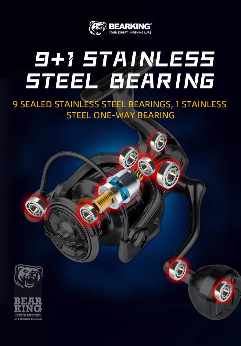 BEARKING Assassin Saltwater  Spinning  Reel 1000-6000 9+1BB 5.2:1 Max Drag 10-20KG