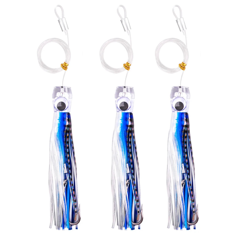 Trolling Skirt Tuna Lures (3-Pack) | 68g / 108g | Rigged Big Game Lures
