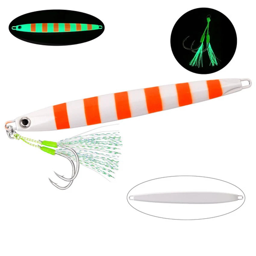 Slim Jig Set – 8 pcs 80 g Metal Jigs (Optional Hooks, Saltwater Ready)