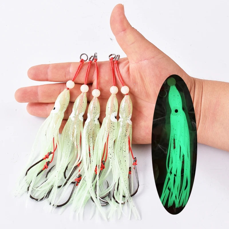 6pcs/pack Squid Imitation Assist Hooks