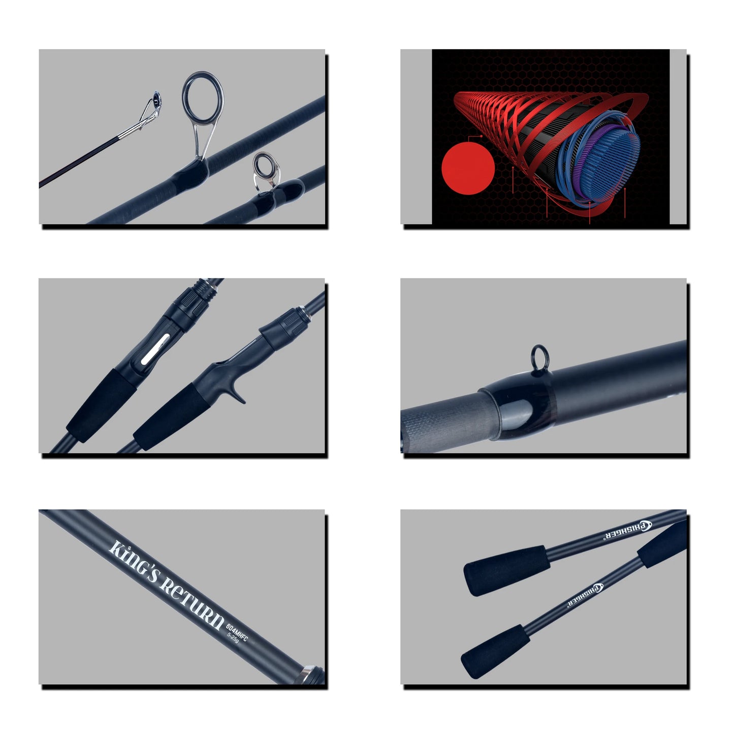 BIUTIFU PHISHGER Fast Action Travel Spinning/Casting Rod 5-30g