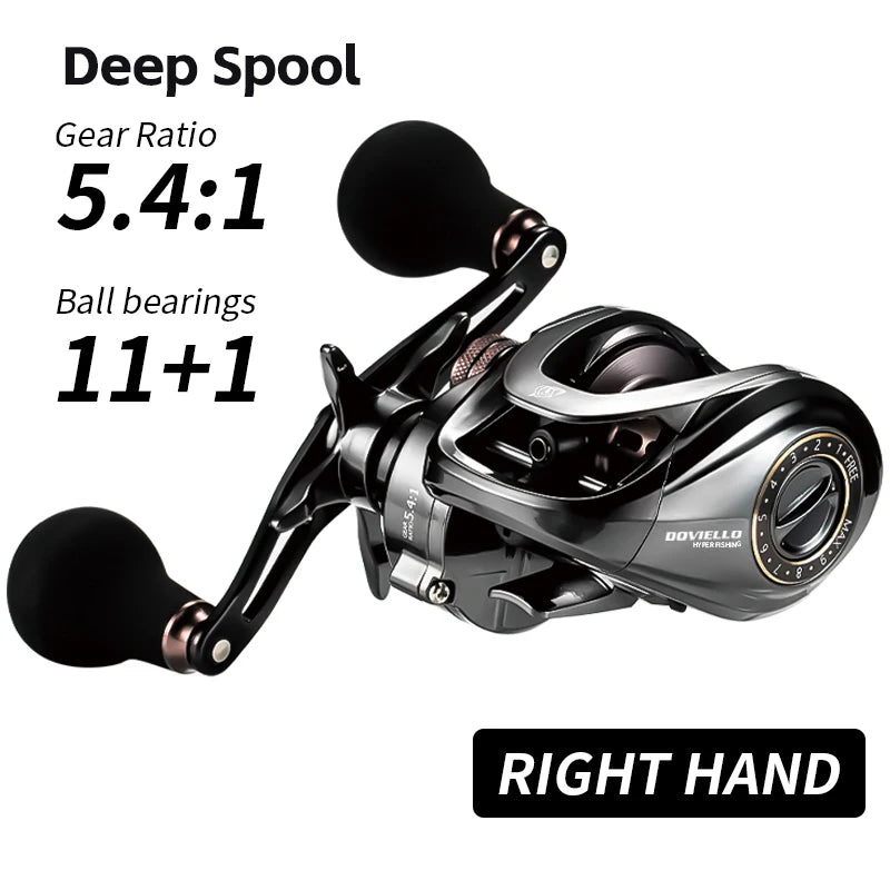 SOLOKING HIAW200 Baitcasting Reel – Dual Gear Ratios (5.4 & 7.2), 11+1 Bearings for Sea & Boat Fishing