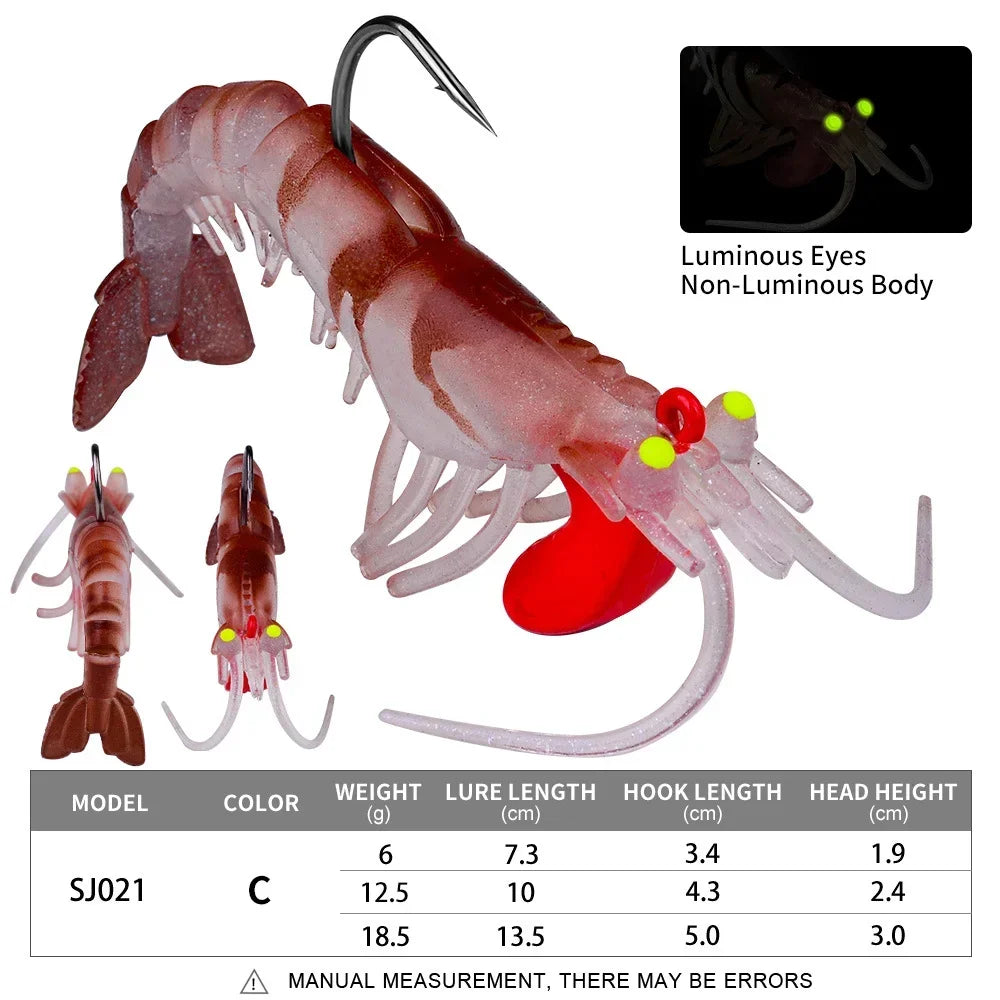 THORFORCE Luminous Shrimp Soft Bait  6-19g 7.3 - 13.5cm