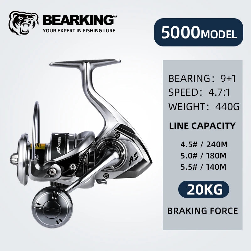 BEARKING Assassin Saltwater  Spinning  Reel 1000-6000 9+1BB 5.2:1 Max Drag 10-20KG