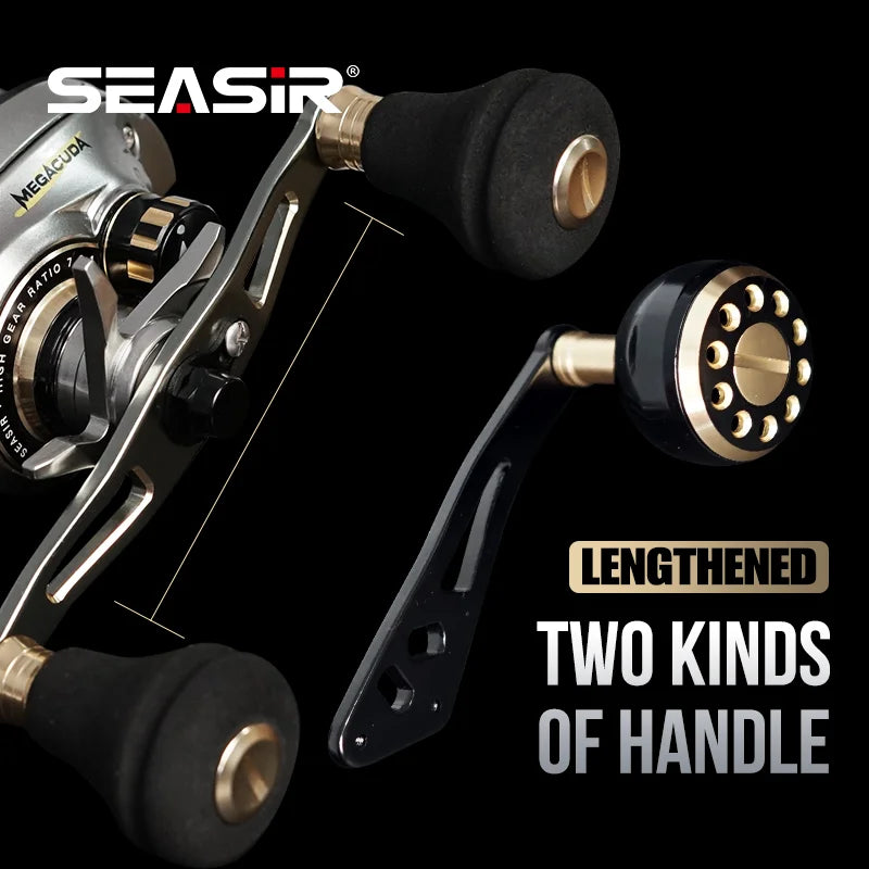 Seasir Megacuda Baitcaster | 15KG Max Drag | Aluminum Frame | Carbon Side Plate | 6.5:1 | Double Metal Handle
