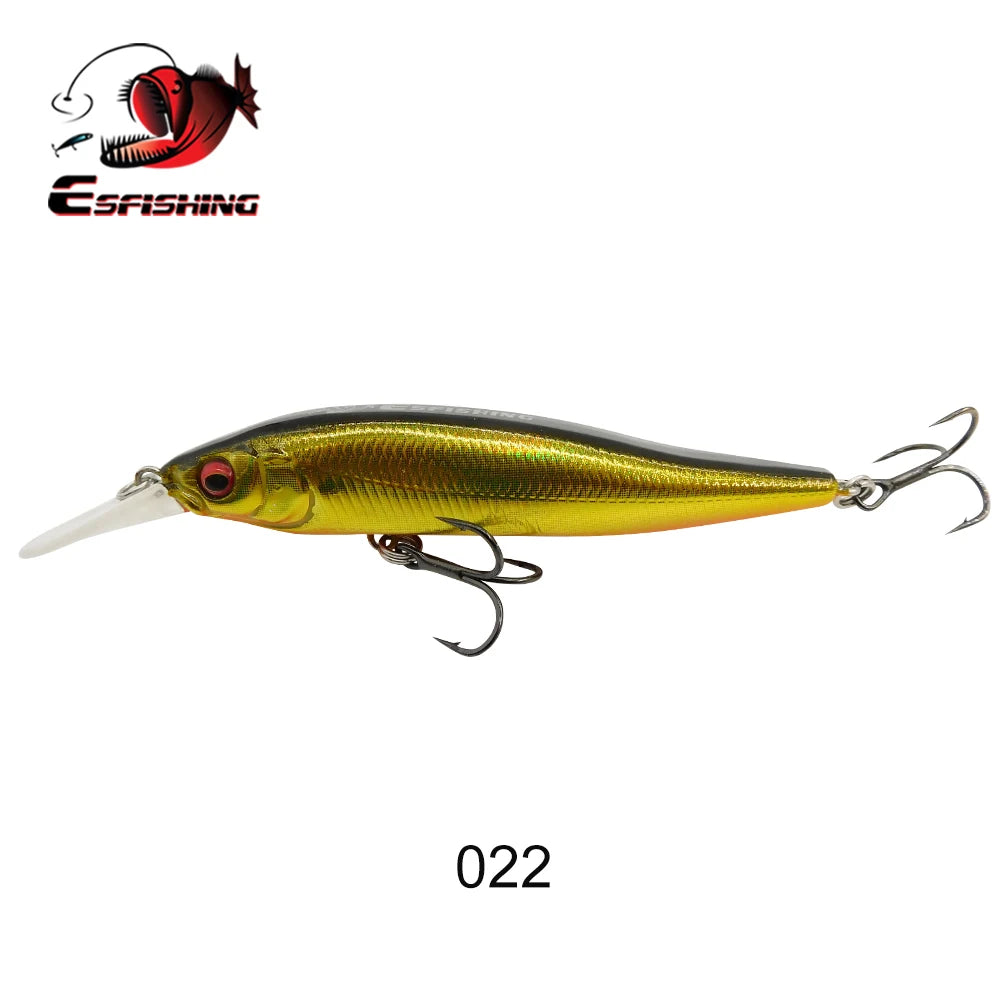 ESFISHING 75 mm Hard Minnow Lure – 7.1 g Slow-Floating Crankbait (28 Colours, 0–2.4 m Depth)