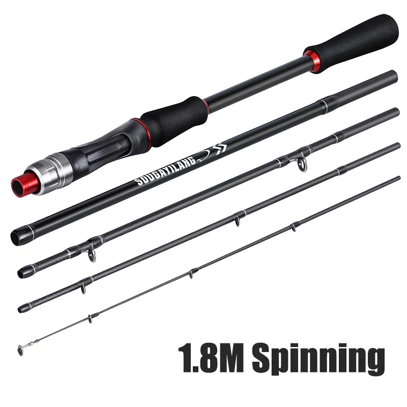 Sougayilang Carbon Lure Rod | 1.8m / 2.1m | Spinning & Casting | 10–30g | Travel-Friendly Fishing Pole