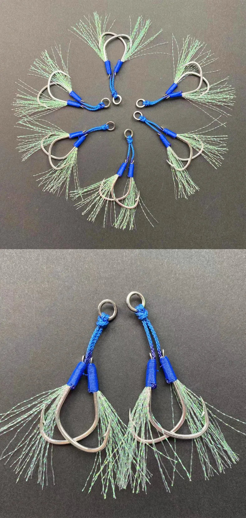 6Pcs Twin Assist Hook Slow Jigging