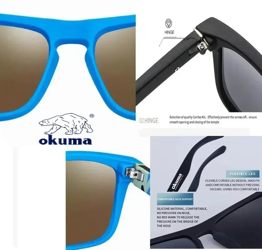 Okuma Polarized Sunglasses | UV400 Men & Women | Outdoor Fishing, Hunting, Cycling & Driving Eyewear | Optional Storage Box