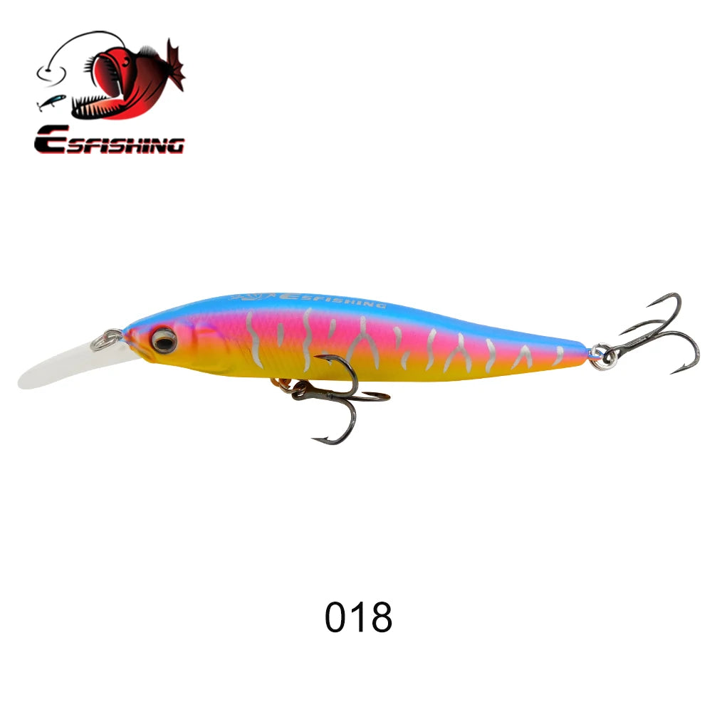 ESFISHING 75 mm Hard Minnow Lure – 7.1 g Slow-Floating Crankbait (28 Colours, 0–2.4 m Depth)