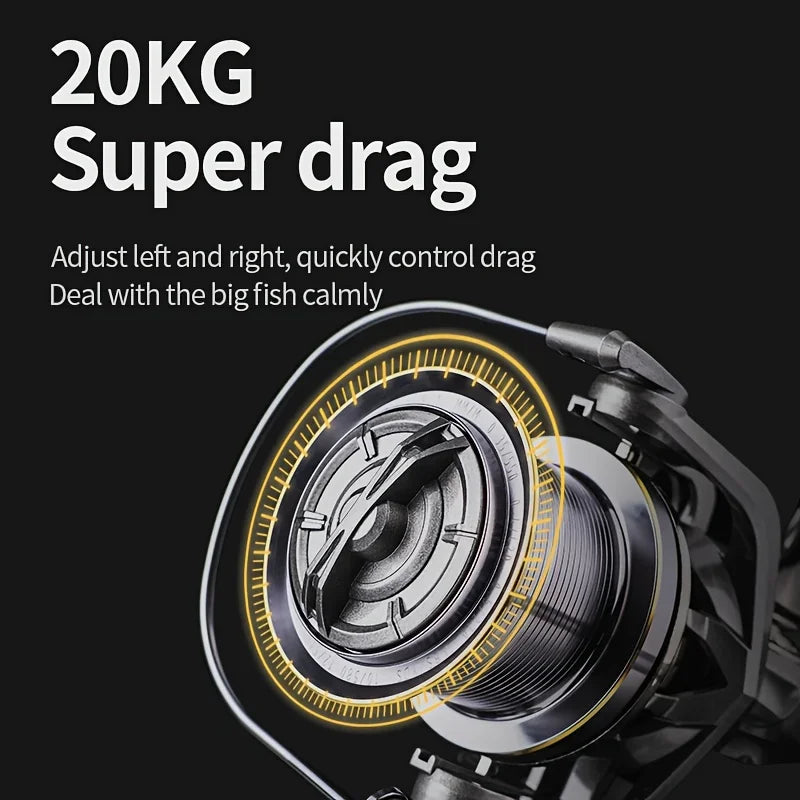 Surfcasting Spinning Reel 8000–14000 – Heavy-Duty 20 kg Max Drag Saltwater Reel