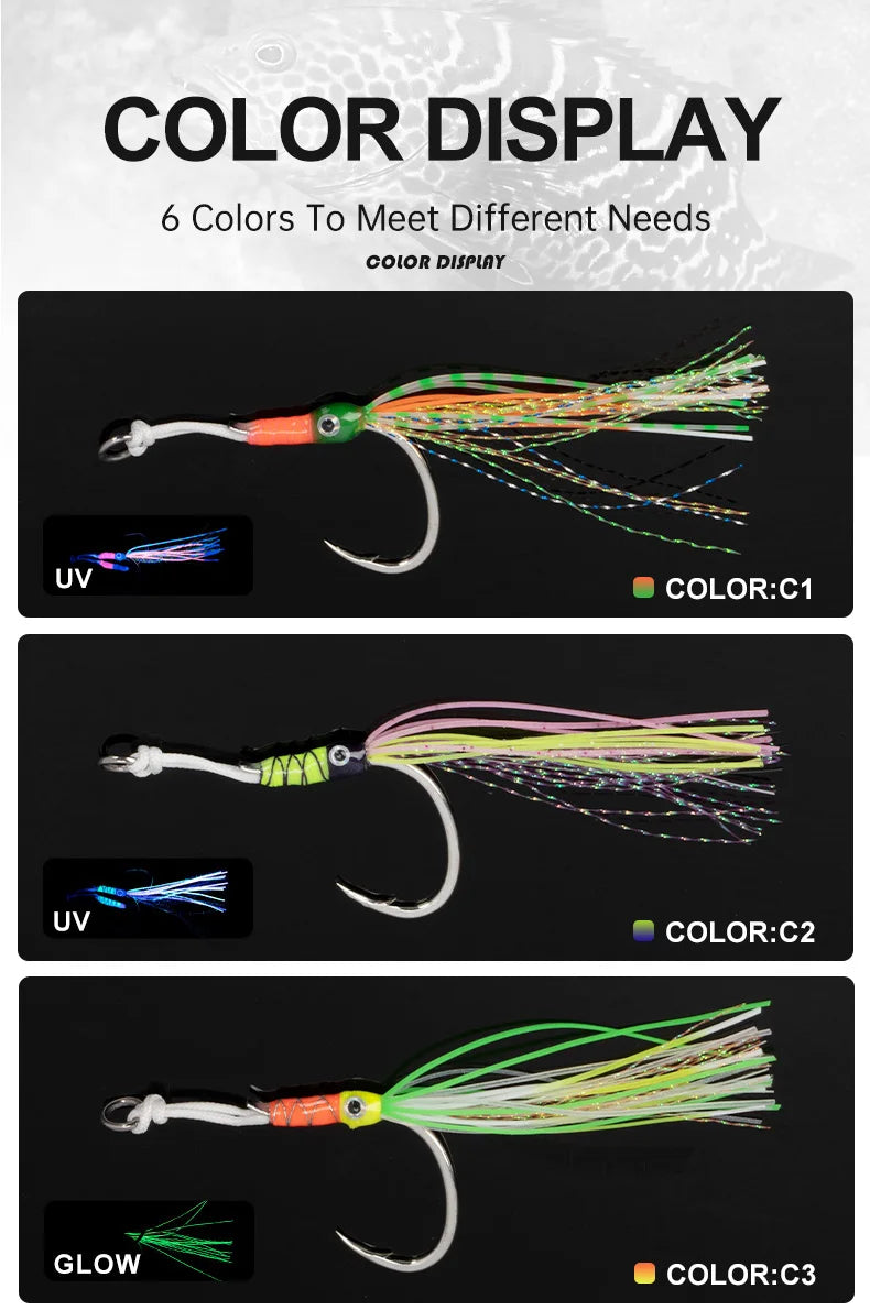 TEASER HK039 Premium Assist Hooks for Slow Sinking Jig
