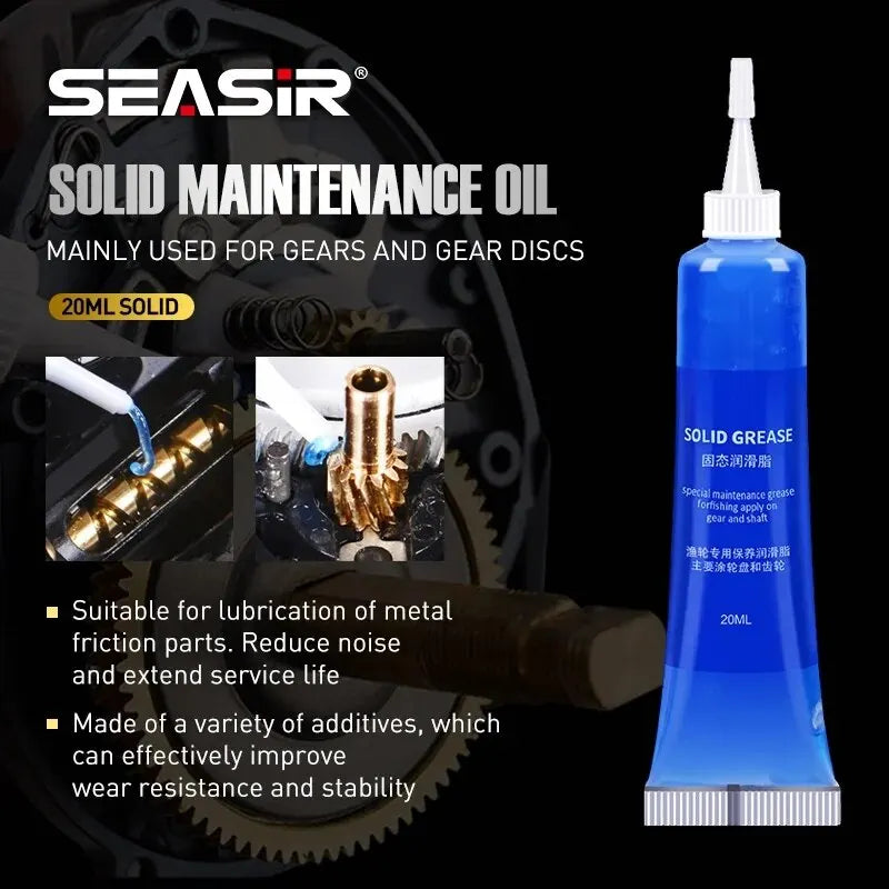 SEASIR Fishing Reel Maintenance Kit | Protective Grease 20ml + Lubricant Oil 20ml (2pcs)