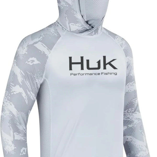 HUK Men’s Long Sleeve Camo Fishing Hoodie – UPF 50+ Sun Protection, Quick-Dry & Breathable
