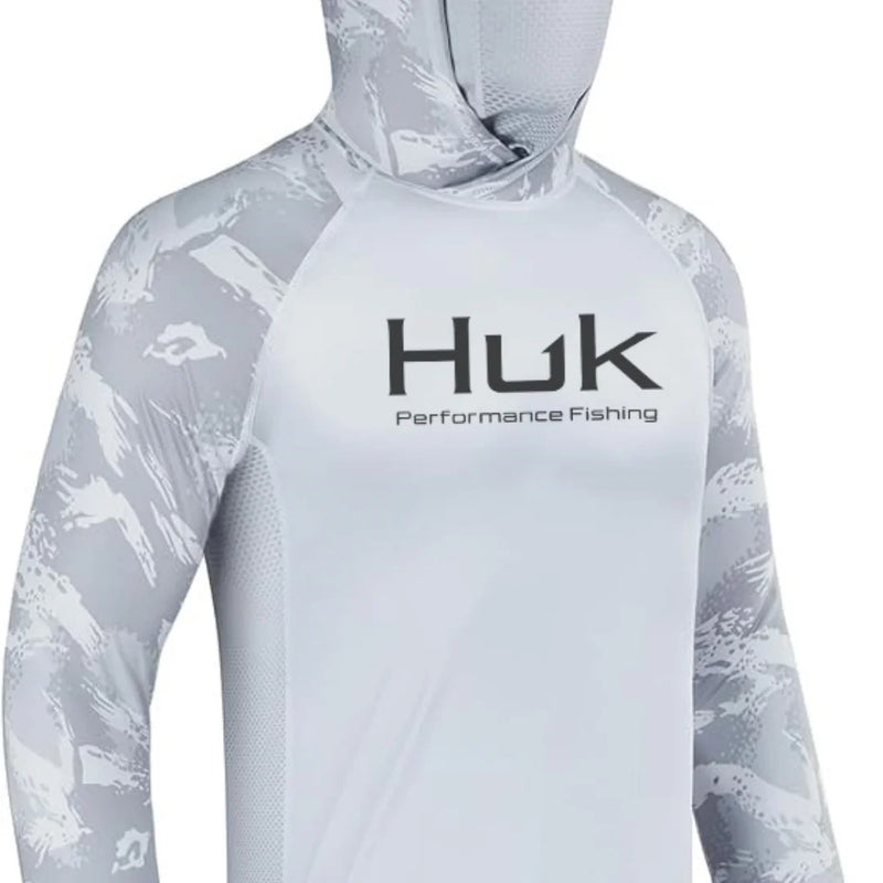 HUK Men’s Long Sleeve Camo Fishing Hoodie – UPF 50+ Sun Protection, Quick-Dry & Breathable