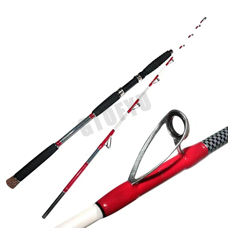 Deep Strike Carbon Jigbait Rod | 2-Piece Slow Action | 25–30lb Power | Boat & Rock Fishing