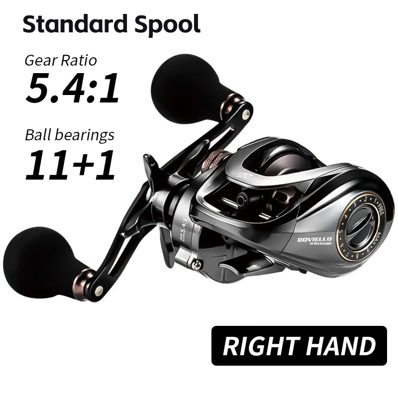 SOLOKING HIAW200 Baitcasting Reel – Dual Gear Ratios (5.4 & 7.2), 11+1 Bearings for Sea & Boat Fishing