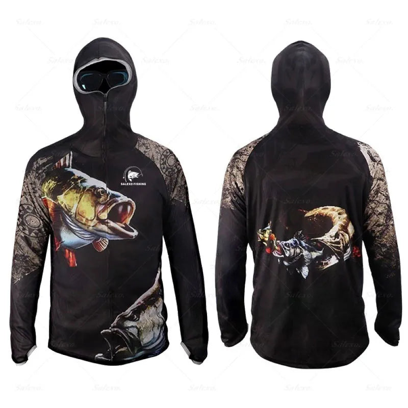 Men’s Hooded Fishing Shirt | Sun Protection UPF 50+ | Anti-Mosquito | Quick-Dry Performance Top