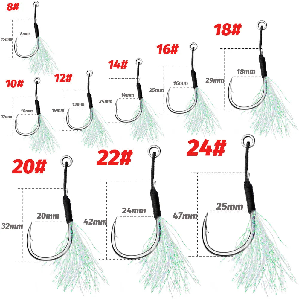 GOBAIT BULK Sharp Assist Hook with stainless steel ring
