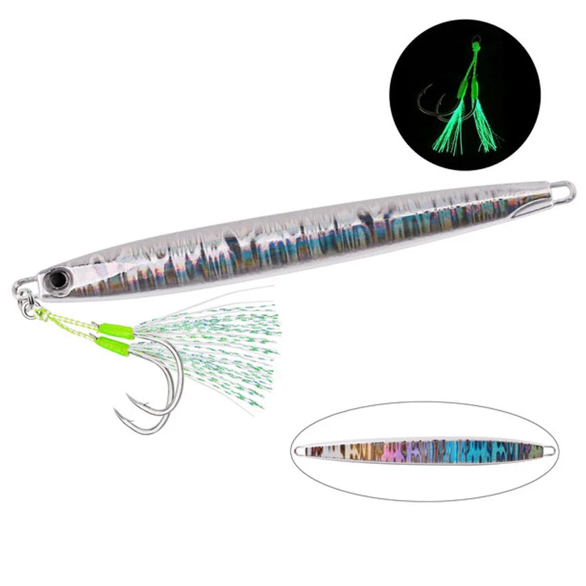 Slim Jig Set – 8 pcs 80 g Metal Jigs (Optional Hooks, Saltwater Ready)